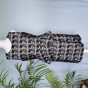 Cynthia Steffe Black Crocheted Dress